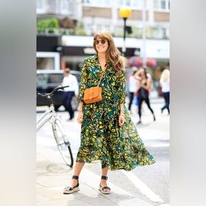 Zara Sheer Floral Button-Front Midi Dress – Size XS (NWT)